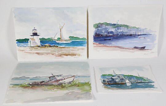 47-13 Four David Lazarus Nantucket Watercolors A 0035 JPG