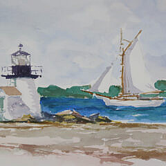 Group of Four David Lazarus Nantucket Watercolors