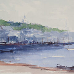Group of Four David Lazarus Nantucket Watercolors