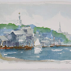 Group of Four David Lazarus Nantucket Watercolors