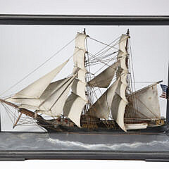 5-5578 American Bark Carved Wood Model in Case A 0056 JPG