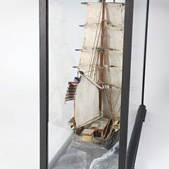 American Bark Carved Wood Model in Case
