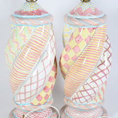 Pair of MacKenzie Childs Ceramic Lamps