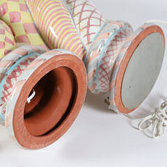Pair of MacKenzie Childs Ceramic Lamps