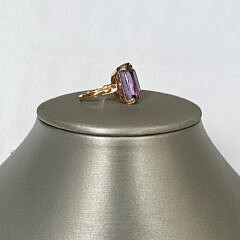14k Yellow Gold Amethyst “Cushion Cut” Lady’s Cocktail Ring