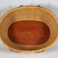 Bill Cliff Large Woven Oval Double Swing Handle Nantucket Basket, circa 1997