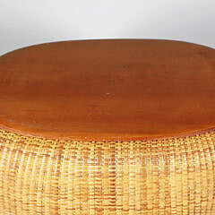 Bill Cliff Large Woven Oval Double Swing Handle Nantucket Basket, circa 1997