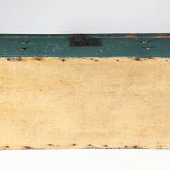 Dome Top Brass Studded Pine Sea Chest in Green Paint, 19th Century