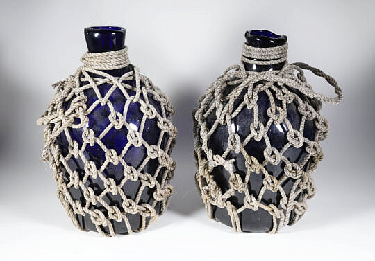 69-4810 Rope Wrapped Cobalt Ships Bottles A 9990 JPG