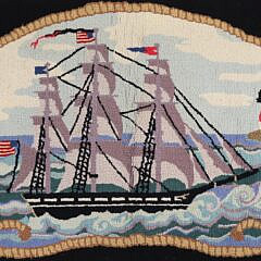 9-2477 Vintage Clipper Ship Claire Murray Hooked Rug A 0190 JPG
