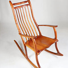 Signed Stephen Swift Cherry Rocker, circa 1996