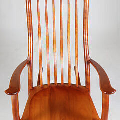 Signed Stephen Swift Cherry Rocker, circa 1996