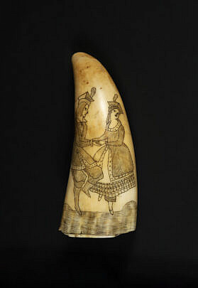 1-5591 Scrimshaw tooth Elizabethan Couple A 9770_2 JPG