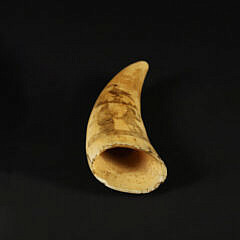 Scrimshaw and Stippled Polychrome Whale’s Tooth “Elizabethan Couple”, 19th Century