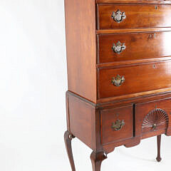 Antique Mahogany Queen Anne Style Highboy, 19th Century