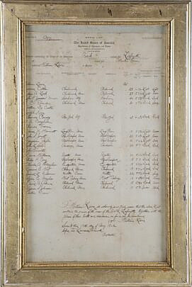 Crew List of the American Bark Lafayette Bound for the Atlantic Ocean, Circa 1862