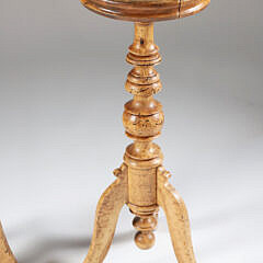 Pair of English Burlwood Tripod Plant Stands, 19th Century