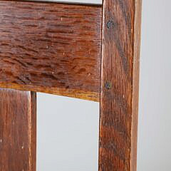 Arts and Crafts Mission Oak Armchair with Green Cushion