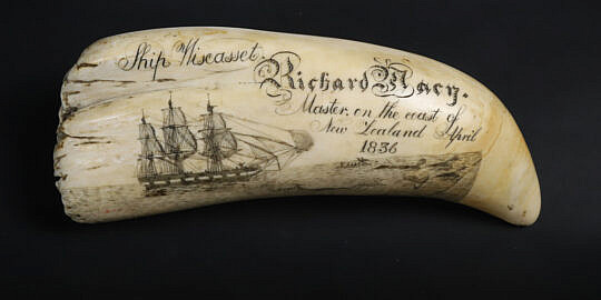 1-5600 1836 Ship Wiscasset Whale Tooth Richard Macy Master A