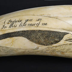 Scrimshaw Whale Tooth Ship Wiscasset “Richard Macy Master on the coast of New Zealand April 1836”