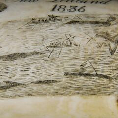 Scrimshaw Whale Tooth Ship Wiscasset “Richard Macy Master on the coast of New Zealand April 1836”