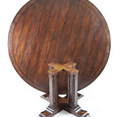 Contemporary Round Dining Table with Quad Pedestal Base