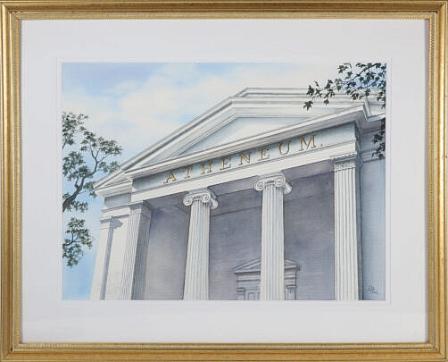 Dale Thackeray Fink Watercolor on Paper "Nantucket Anthneum"