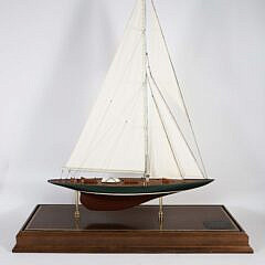 Cased Model of the 1930s America’s Cup Yacht “Shamrock V”