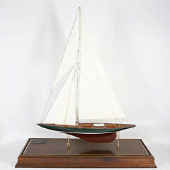 Cased Model of the 1930s America’s Cup Yacht “Shamrock V”