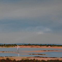 Robert Stark Jr. Oil on Canvas “Red Sail Ghosting By”