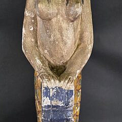 Vintage Carved and Painted Mermaid Ships Figurehead, 20th Century 