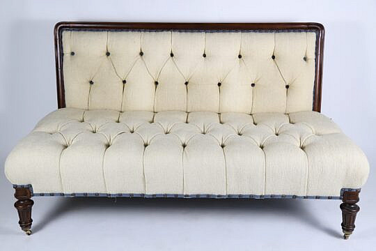 Ralph Lauren Creme Tufted Upholstered Settee