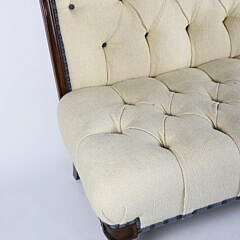 Ralph Lauren Creme Tufted Upholstered Settee