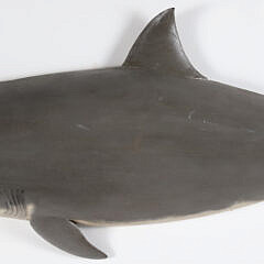 Brian Mitchell Carved and Painted Half Body Great White Shark