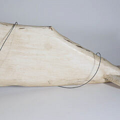 Moby Dick and Ahab Carved Wood Sculpture
