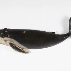 Brian Mitchell Carved and Painted Half Body Right Whale