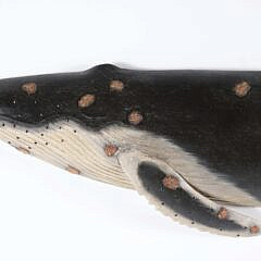 Brian Mitchell Carved and Painted Half Body Right Whale