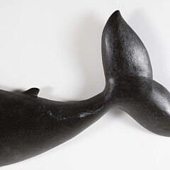 Brian Mitchell Carved and Painted Half Body Right Whale