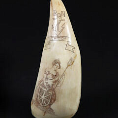 12-5520 Scrimshaw Whale Tooth Triton B 9782_2 JPG