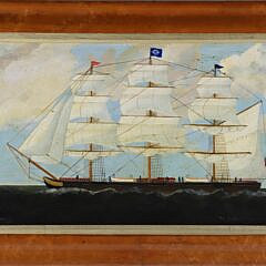 A. Haynes Oil on Panel "Portrait of the British Square Rigger S.S. Northern Traveller"