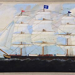 A. Haynes Oil on Panel “Portrait of the British Square Rigger S.S. Northern Traveller”