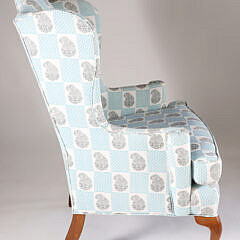 Queen Anne Style Upholstered Wing Chair