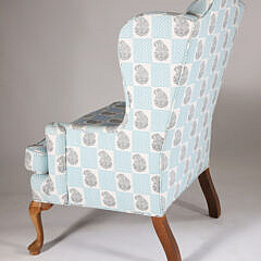 Queen Anne Style Upholstered Wing Chair