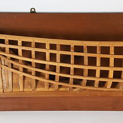 Vintage Carved Wood Skeleton Half Ship’s Hull Model on Plank