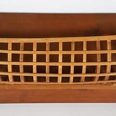 Vintage Carved Wood Skeleton Half Ship’s Hull Model on Plank