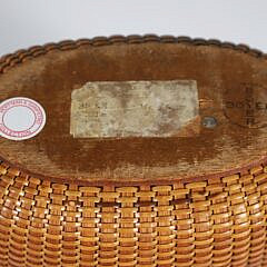 Sherwin Boyer Nantucket Friendship Basket with Carved Pig on Lid