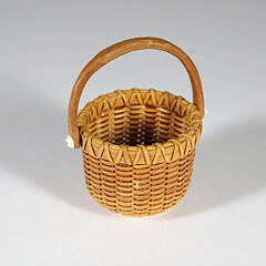 Paul Willer Small Swing Handle Nantucket Basket with Antique Ivory Base