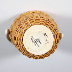 Paul Willer Small Swing Handle Nantucket Basket with Antique Ivory Base