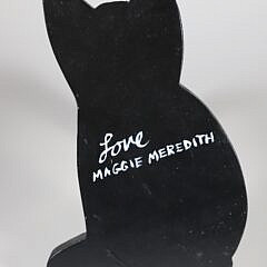 Maggie Meredith Hand Painted Silhouette of a Green Eyed Cat
