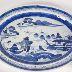 Assortment of Four Pieces of Blue and White Canton China, 19th Century